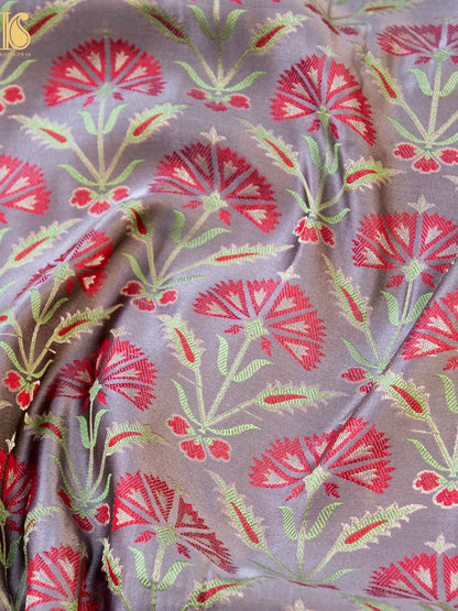Handwoven Pure Mashru Satin Silk Tanchoi Banarasi Saree