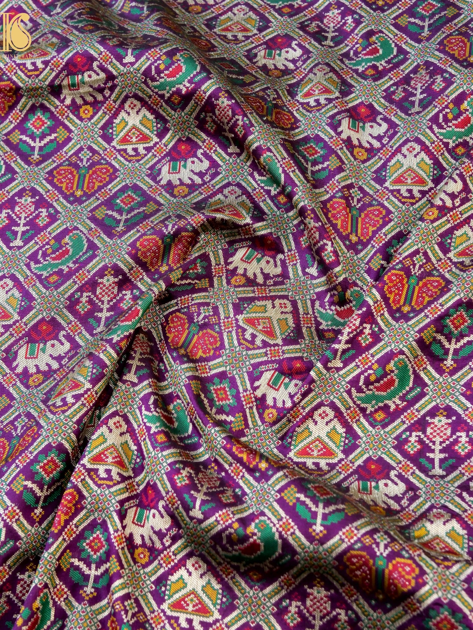 Handwoven Banarasi Katan Silk Patola Saree - Khinkhwab