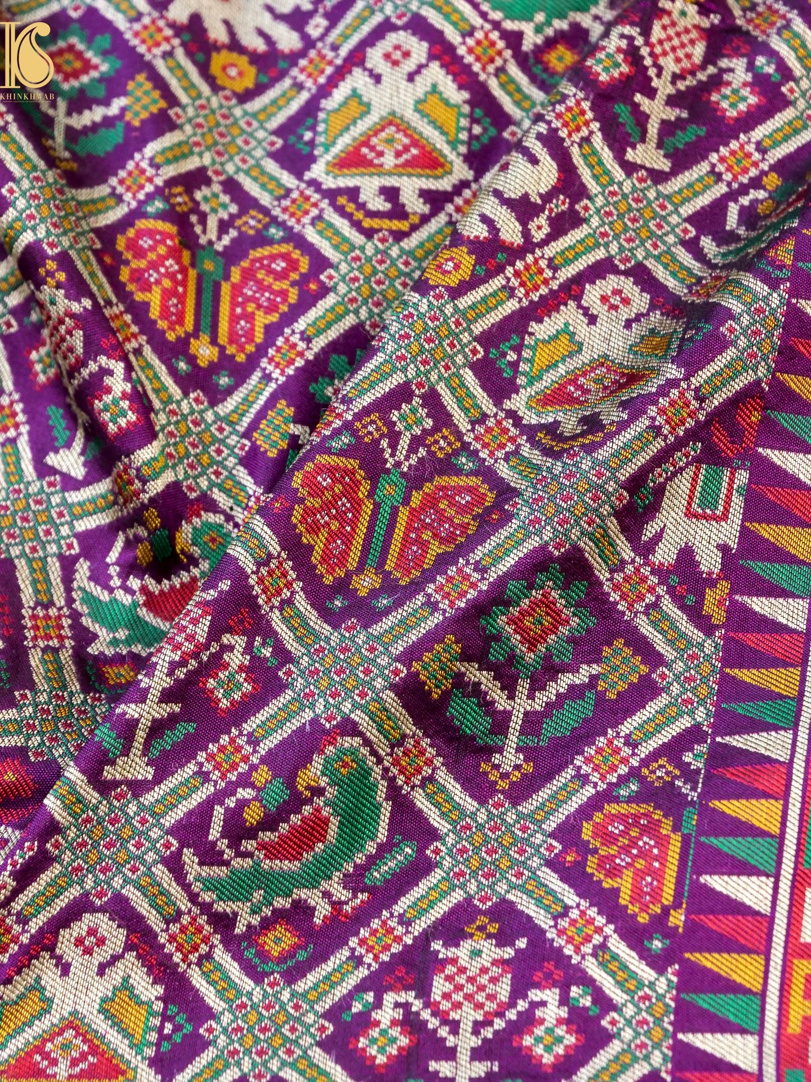Handwoven Banarasi Katan Silk Patola Saree - Khinkhwab