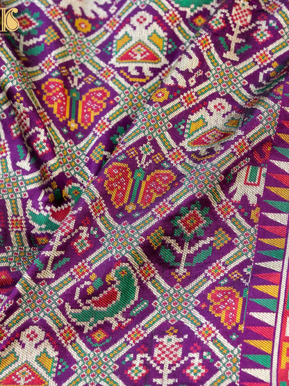 Handwoven Banarasi Katan Silk Patola Saree - Khinkhwab