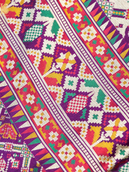 Handwoven Banarasi Katan Silk Patola Saree - Khinkhwab