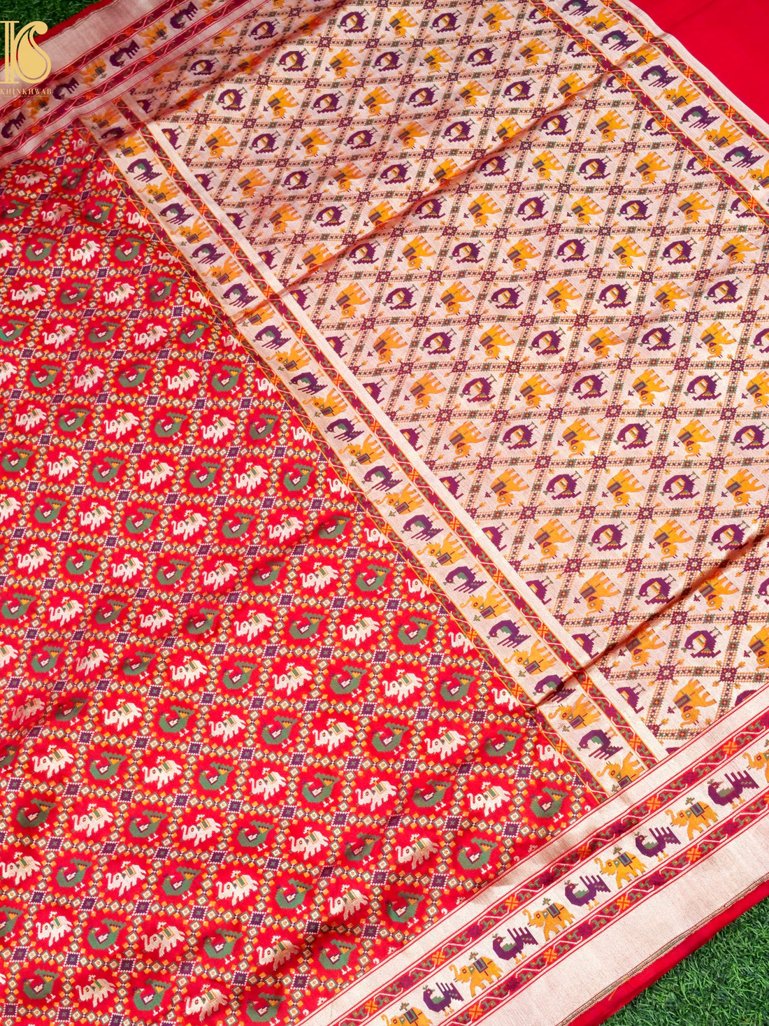 Handwoven Banarasi Katan Silk Patola Saree - Khinkhwab