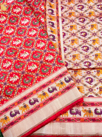 Handwoven Banarasi Katan Silk Patola Saree - Khinkhwab