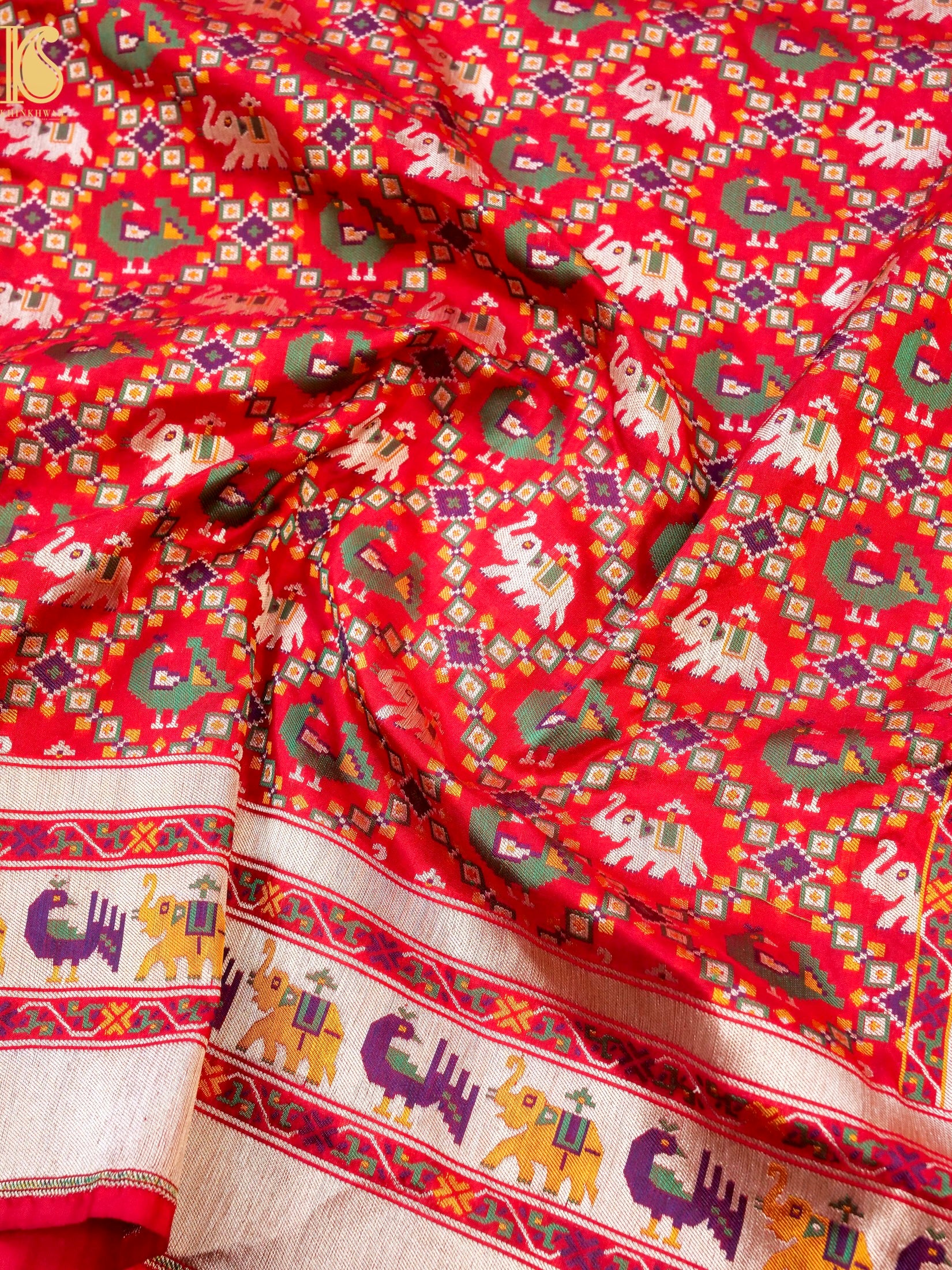 Handwoven Banarasi Katan Silk Patola Saree - Khinkhwab