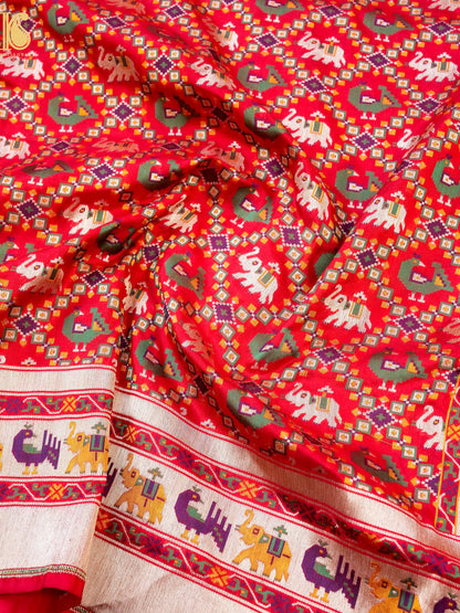 Handwoven Banarasi Katan Silk Patola Saree - Khinkhwab