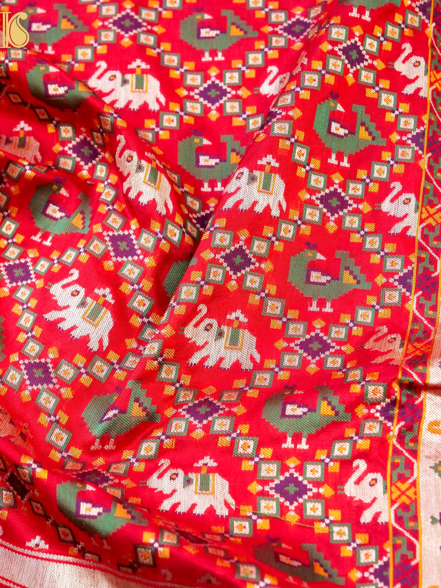 Handwoven Banarasi Katan Silk Patola Saree - Khinkhwab