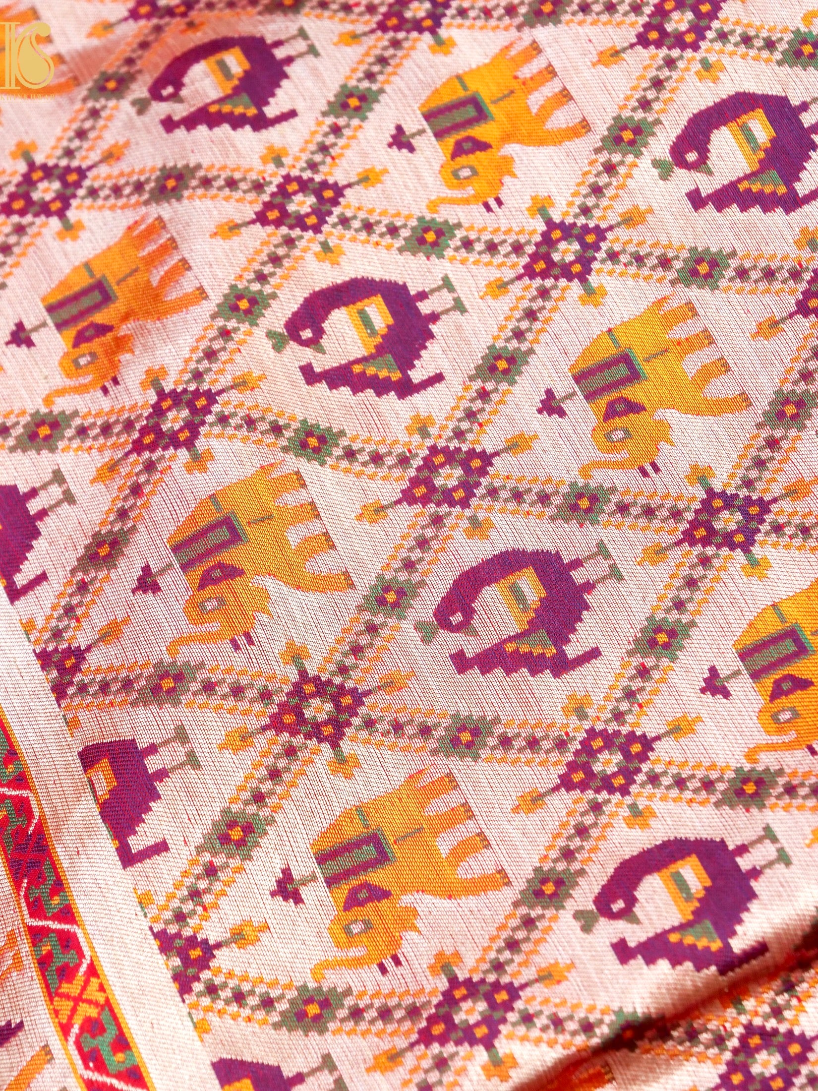 Handwoven Banarasi Katan Silk Patola Saree - Khinkhwab