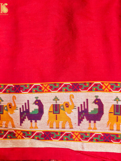 Handwoven Banarasi Katan Silk Patola Saree - Khinkhwab