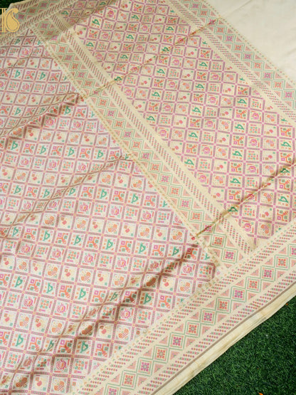 Handwoven Banarasi Katan Silk Patola Saree - Khinkhwab