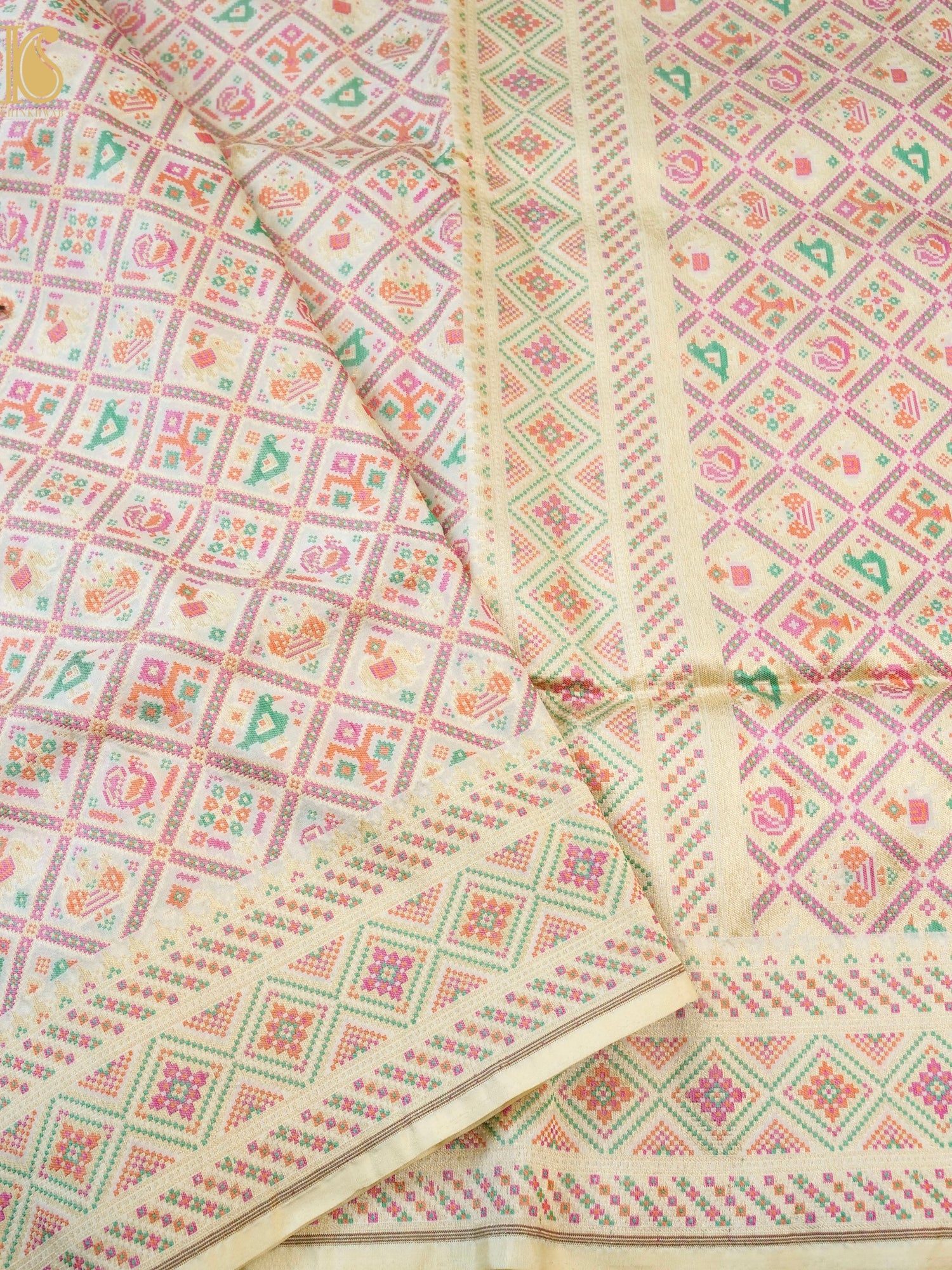 Handwoven Banarasi Katan Silk Patola Saree - Khinkhwab