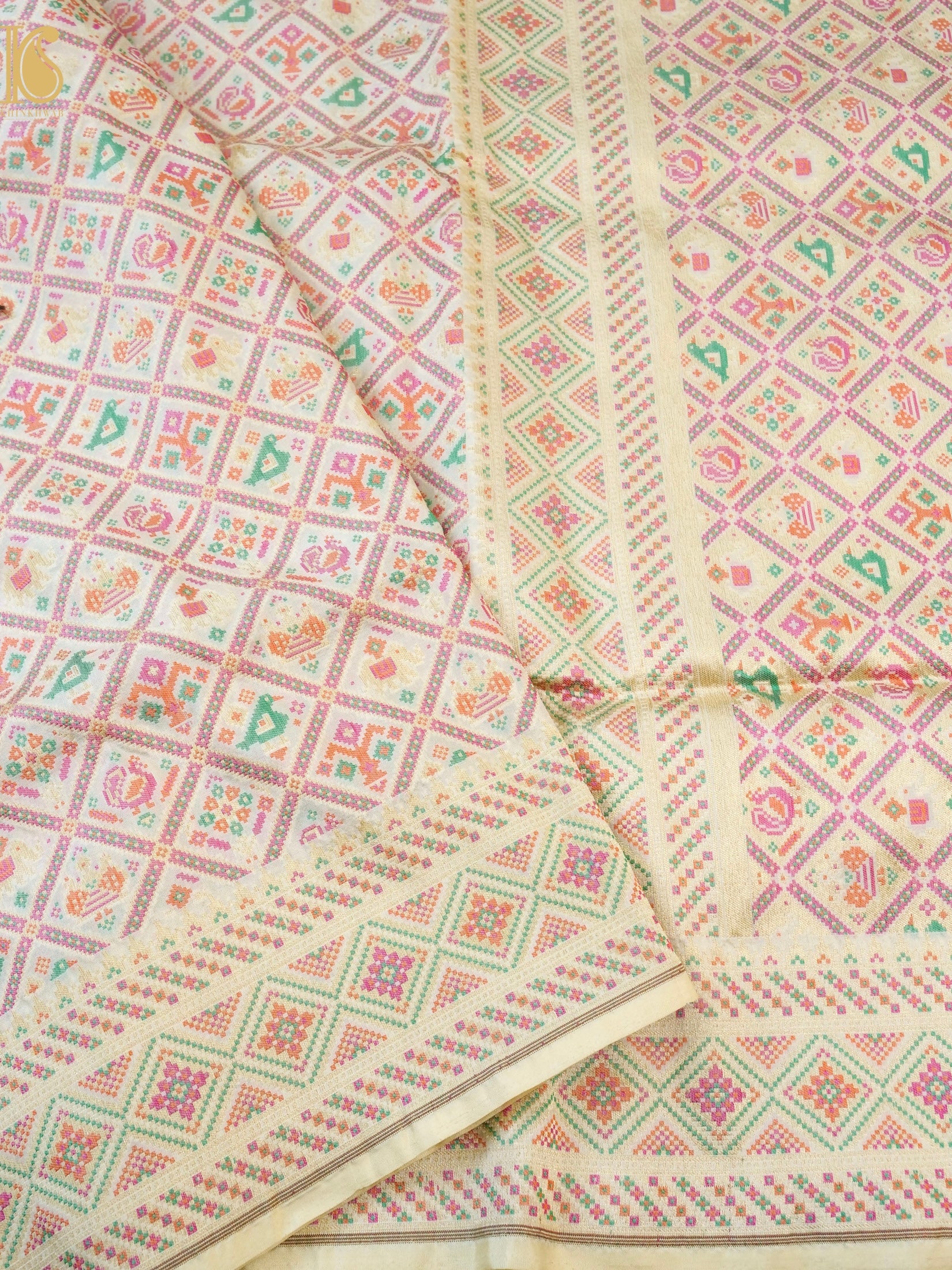 Handwoven Banarasi Katan Silk Patola Saree - Khinkhwab