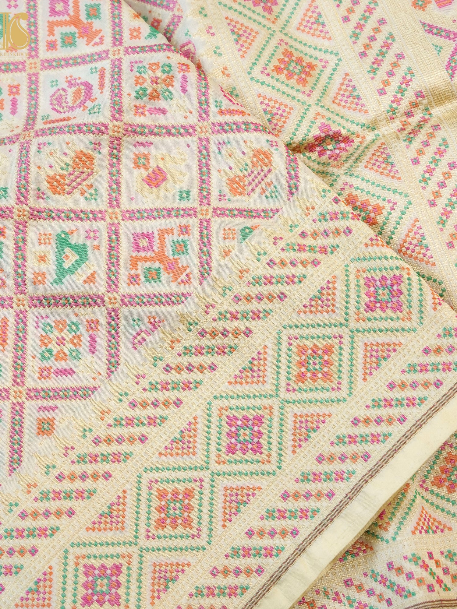 Handwoven Banarasi Katan Silk Patola Saree - Khinkhwab
