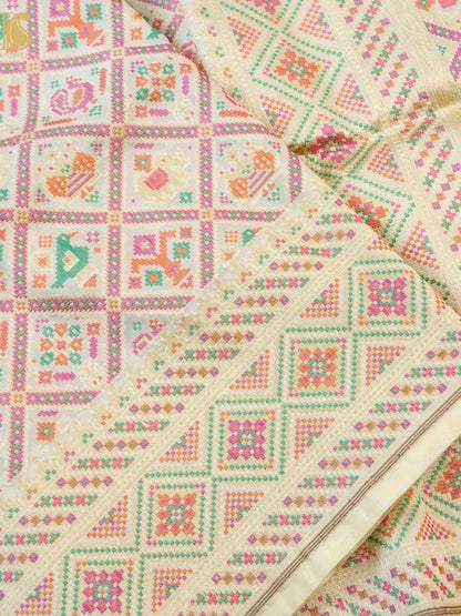 Handwoven Banarasi Katan Silk Patola Saree - Khinkhwab