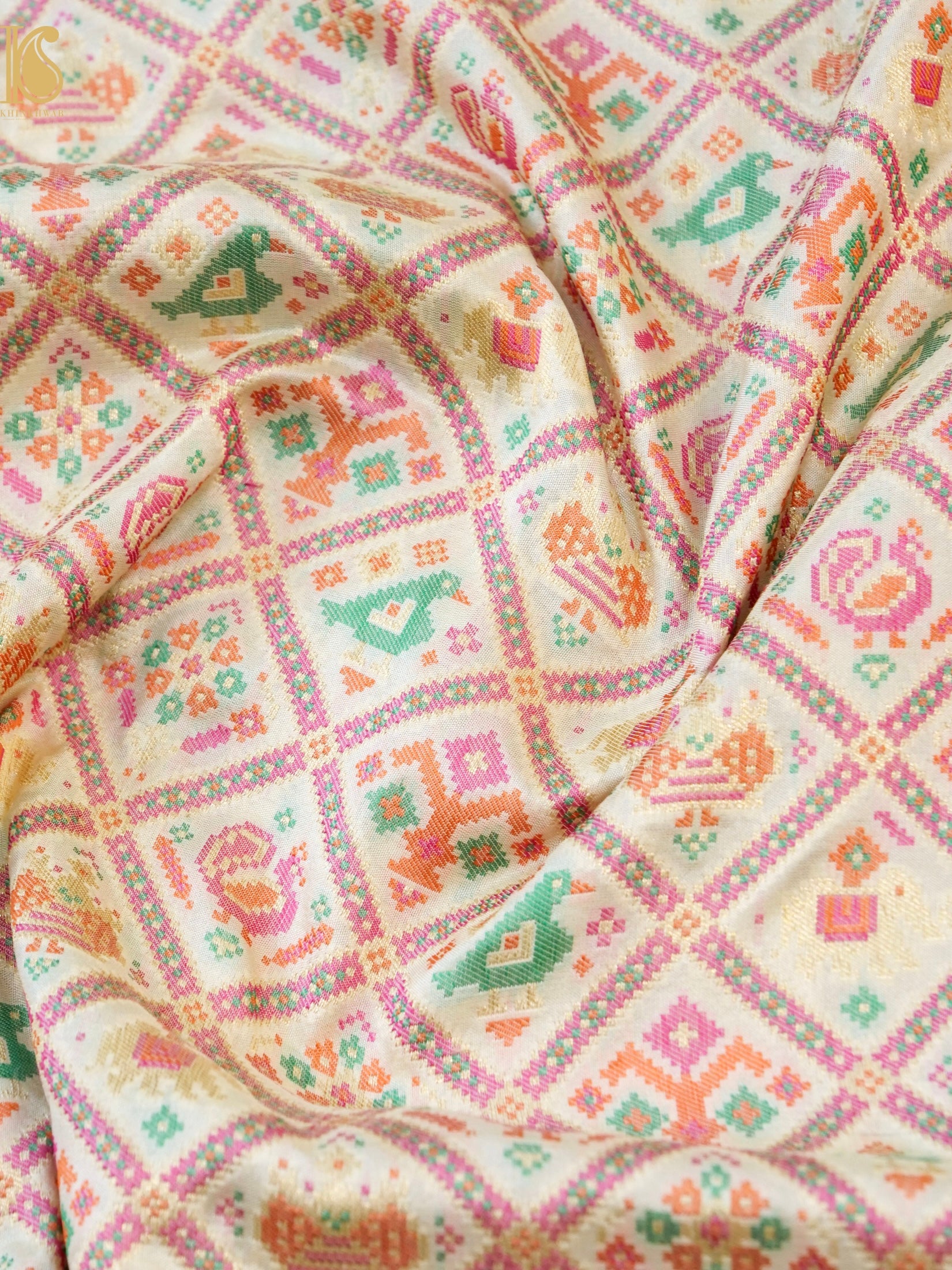 Handwoven Banarasi Katan Silk Patola Saree - Khinkhwab
