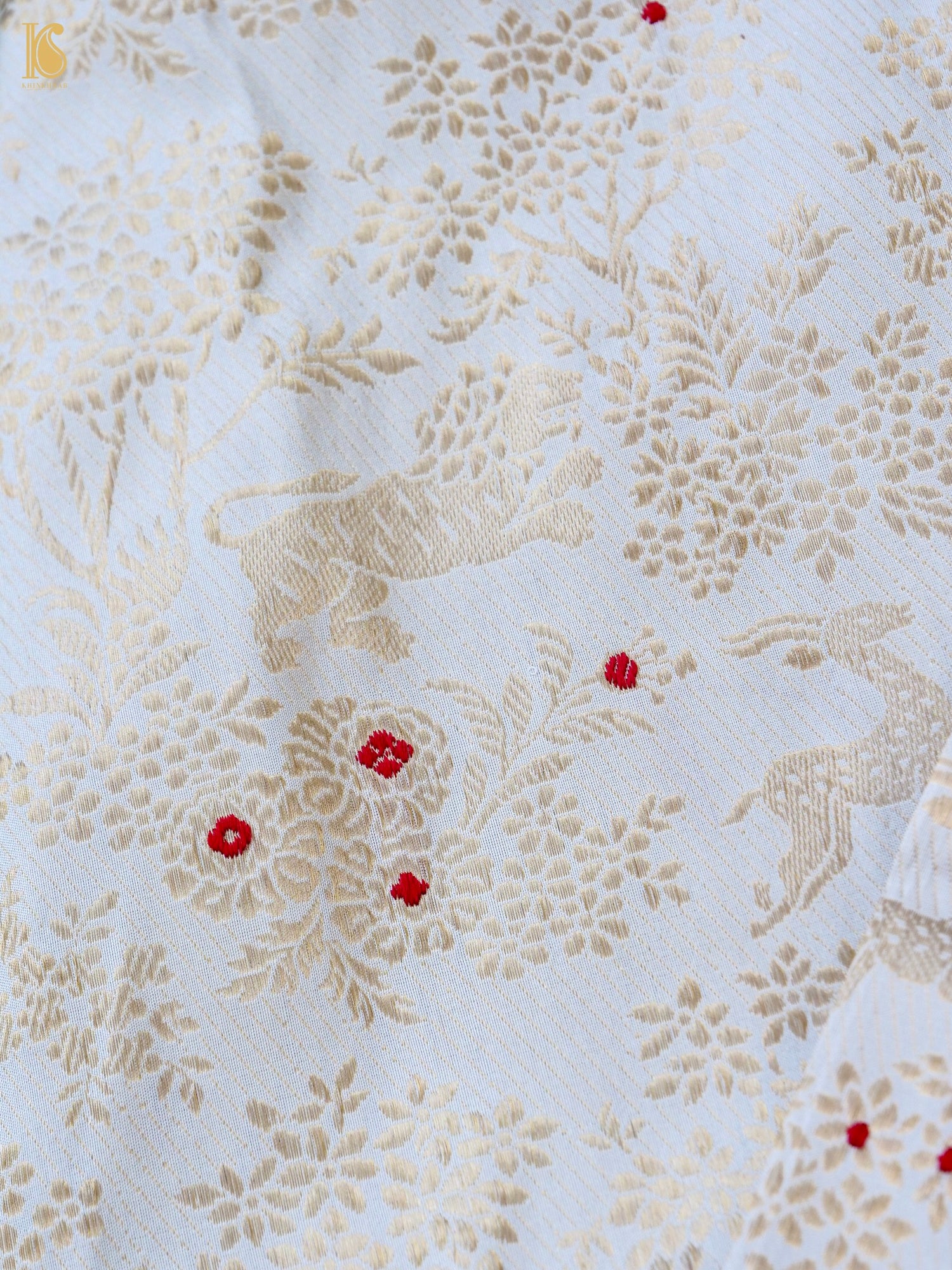 Handloom Banarasi Katan Silk Shikargah Jungle Saree
