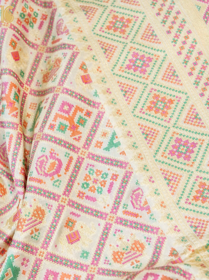 Handwoven Banarasi Katan Silk Patola Saree - Khinkhwab