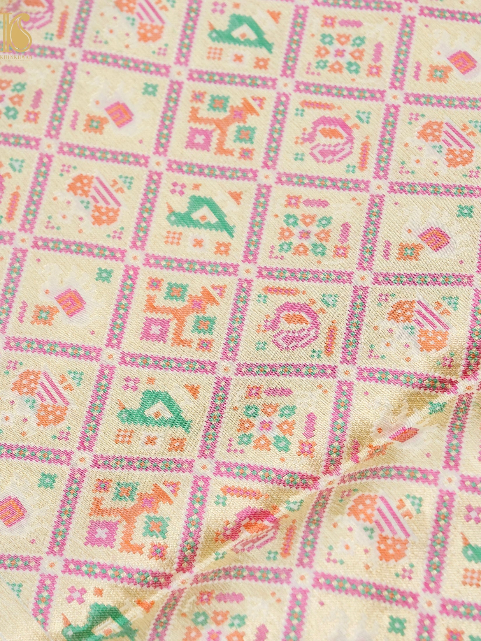 Handwoven Banarasi Katan Silk Patola Saree - Khinkhwab