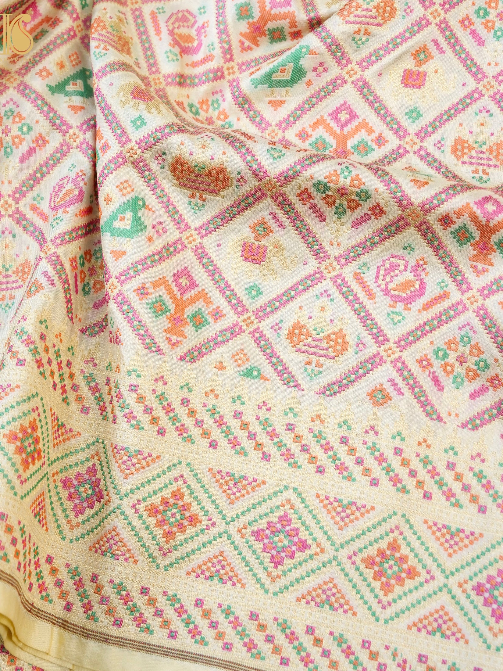 Handwoven Banarasi Katan Silk Patola Saree - Khinkhwab