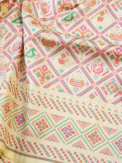 Handwoven Banarasi Katan Silk Patola Saree - Khinkhwab