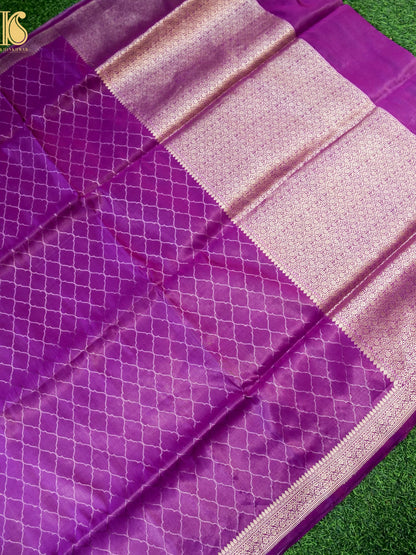Handwoven Pure Mashru Satin Silk Tanchoi Banarasi Saree