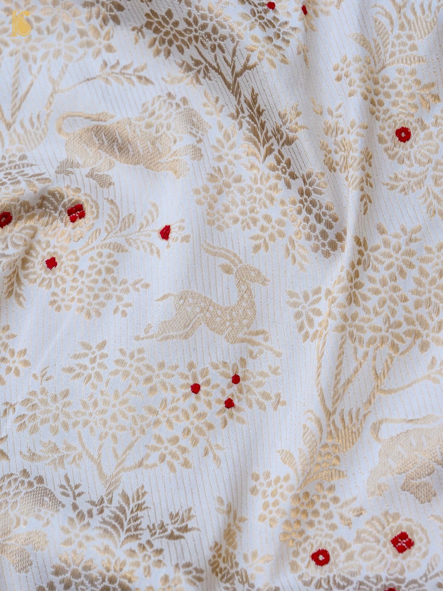 Handloom Banarasi Katan Silk Shikargah Jungle Saree
