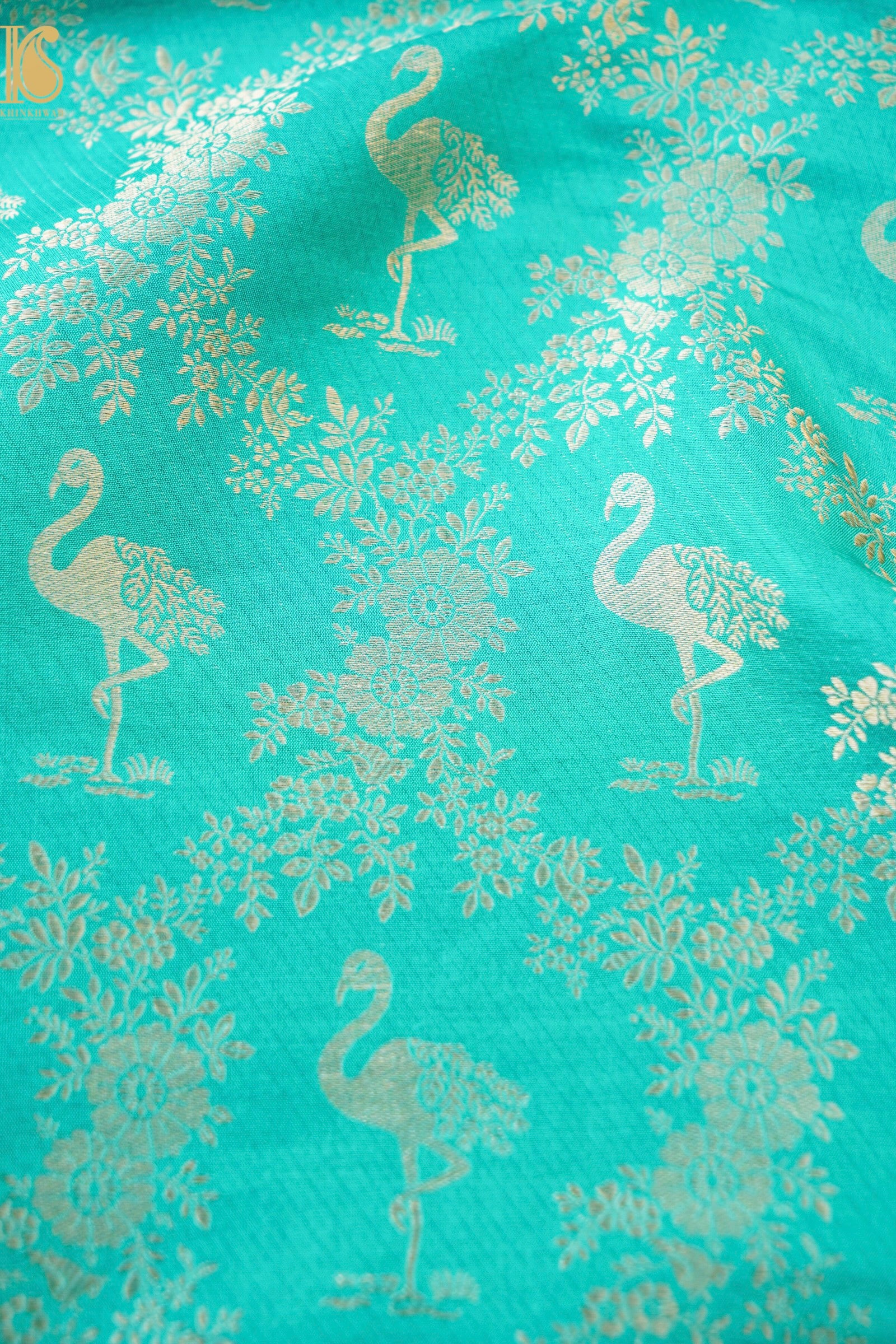 Handloom Pure Brocade Banarasi Crane Fabric