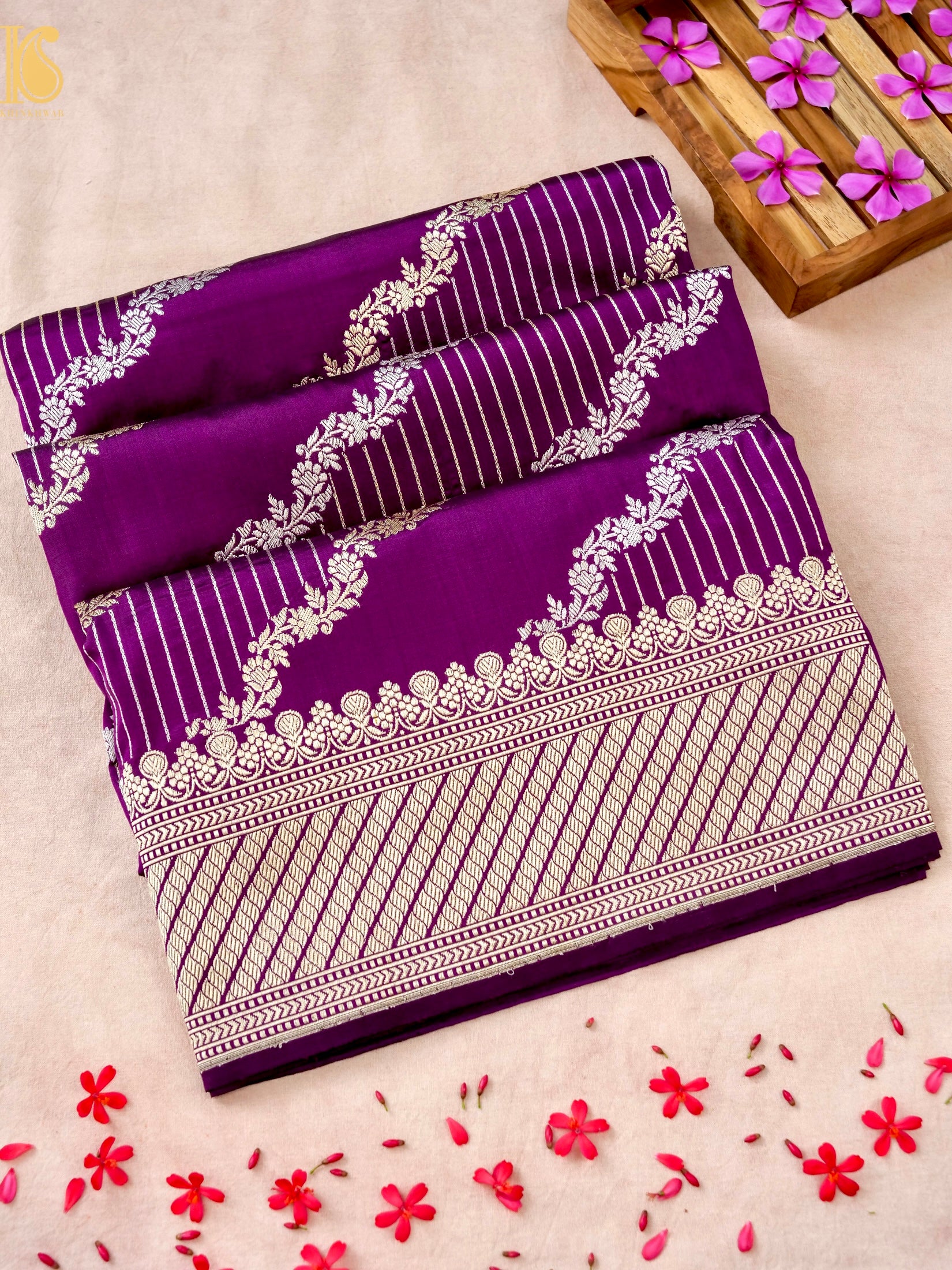 Banarasi Handloom Pure Katan Silk Kadwa Saree