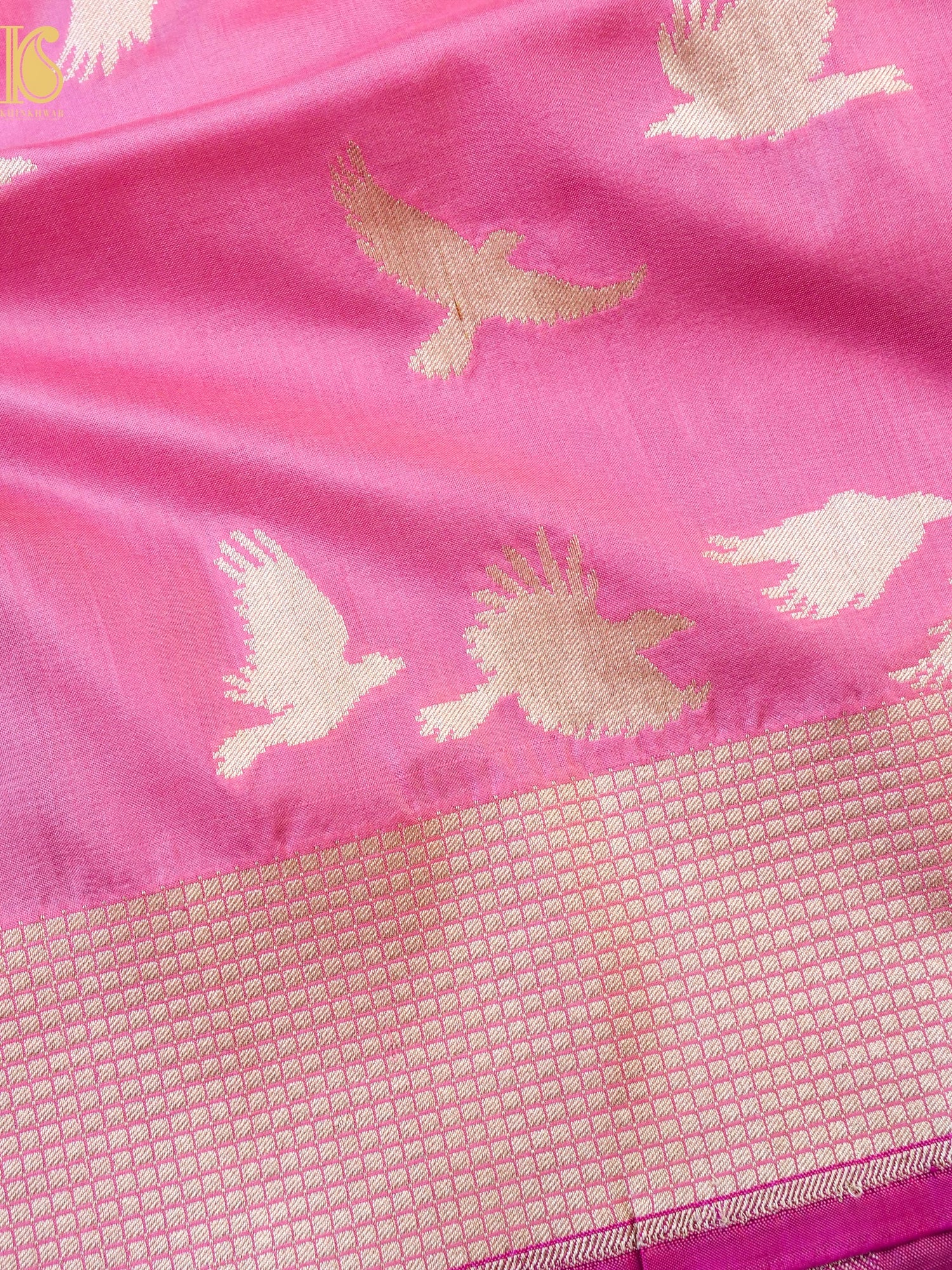 Handwoven Katan Silk Banarasi Chidiya Saree