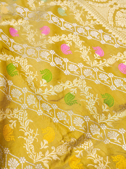 Banarasi Handloom Pure Katan Silk Kadwa Saree