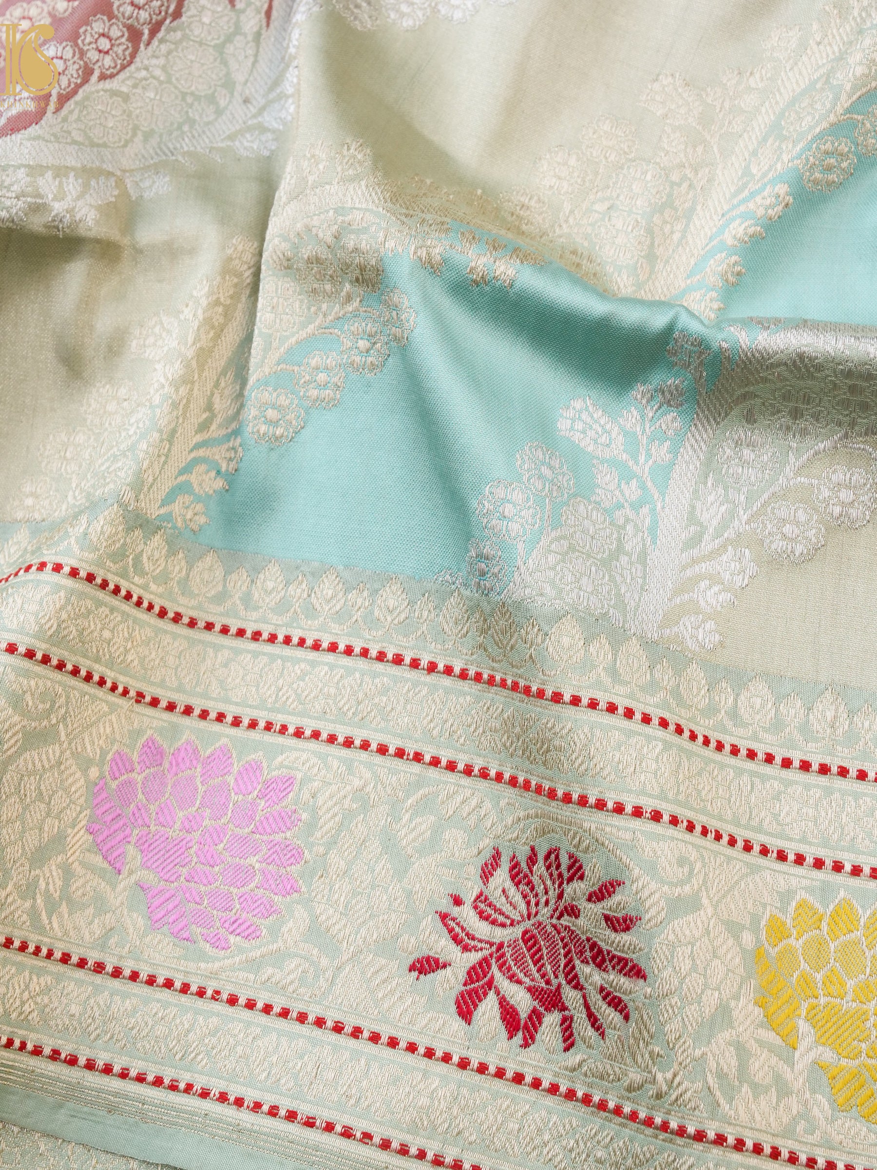 Handloom Banarasi Kadwa Rangkat Silk Saree