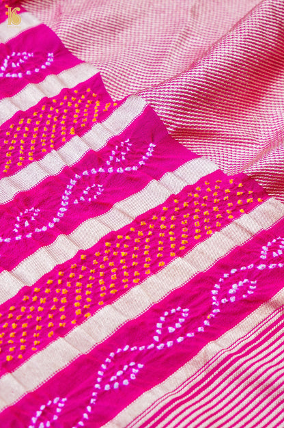 Handloom Banarasi Georgette Bandhani Stripes Dupatta