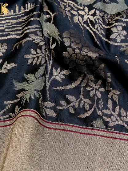 Handloom Pure Brocade Banarasi Big Birds Fabric