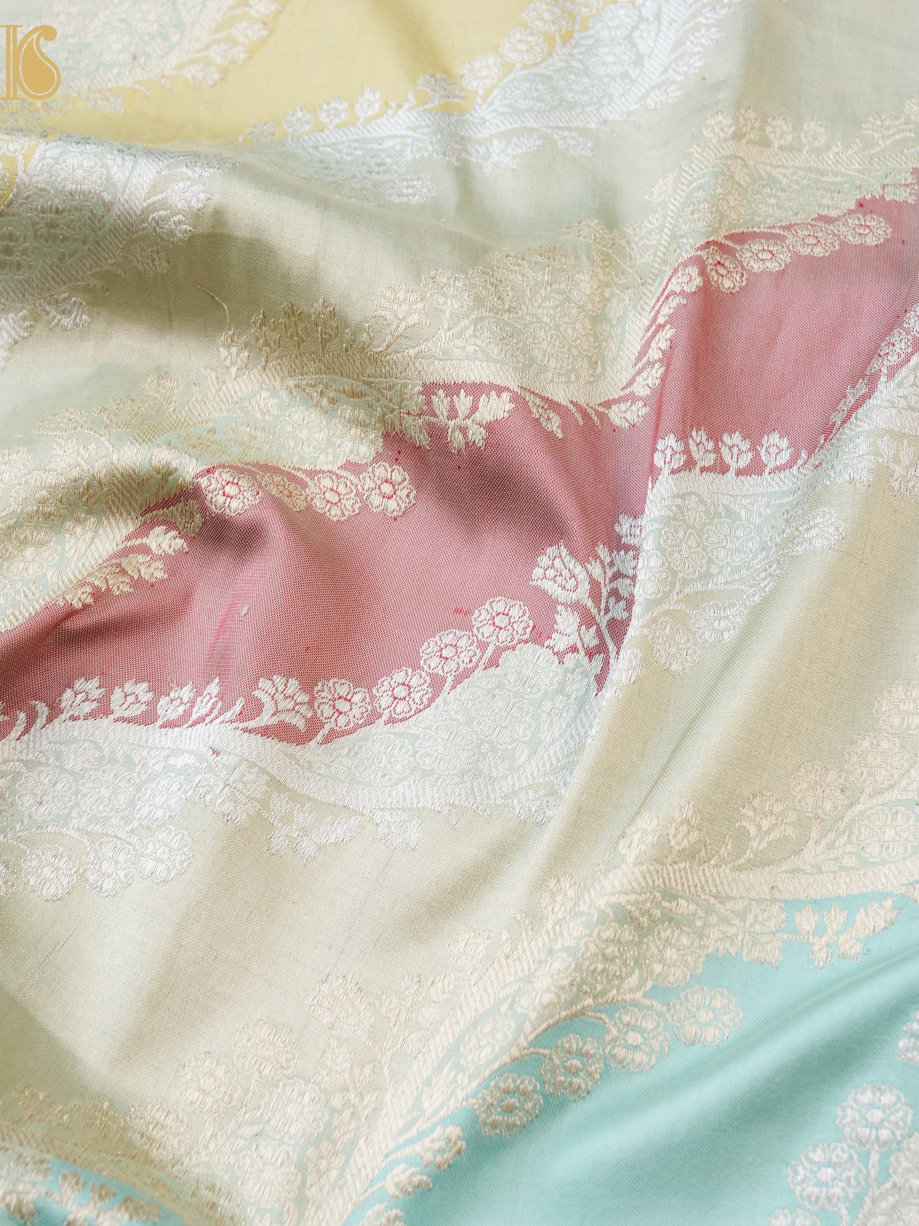 Handloom Banarasi Kadwa Rangkat Silk Saree