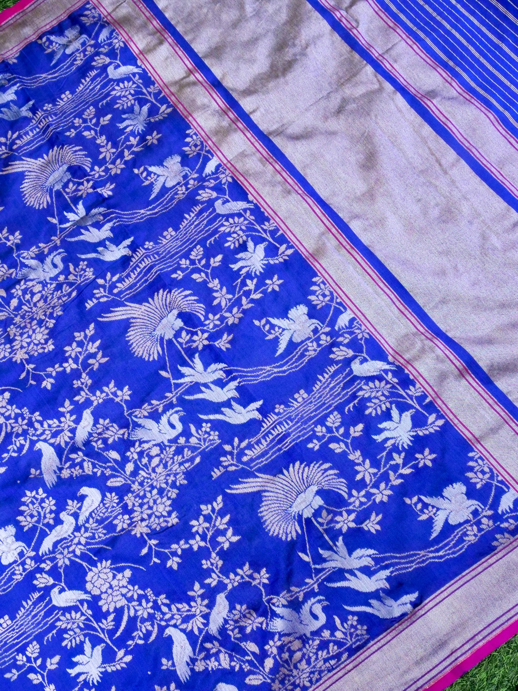 Handloom Pure Katan Silk Shikargah Banarasi Saree