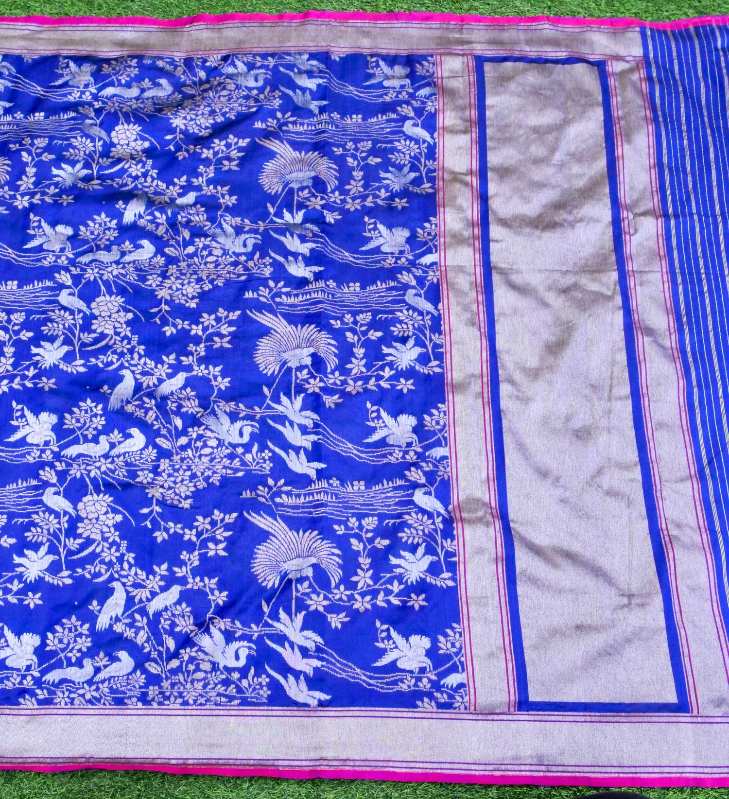Handloom Pure Katan Silk Shikargah Banarasi Saree