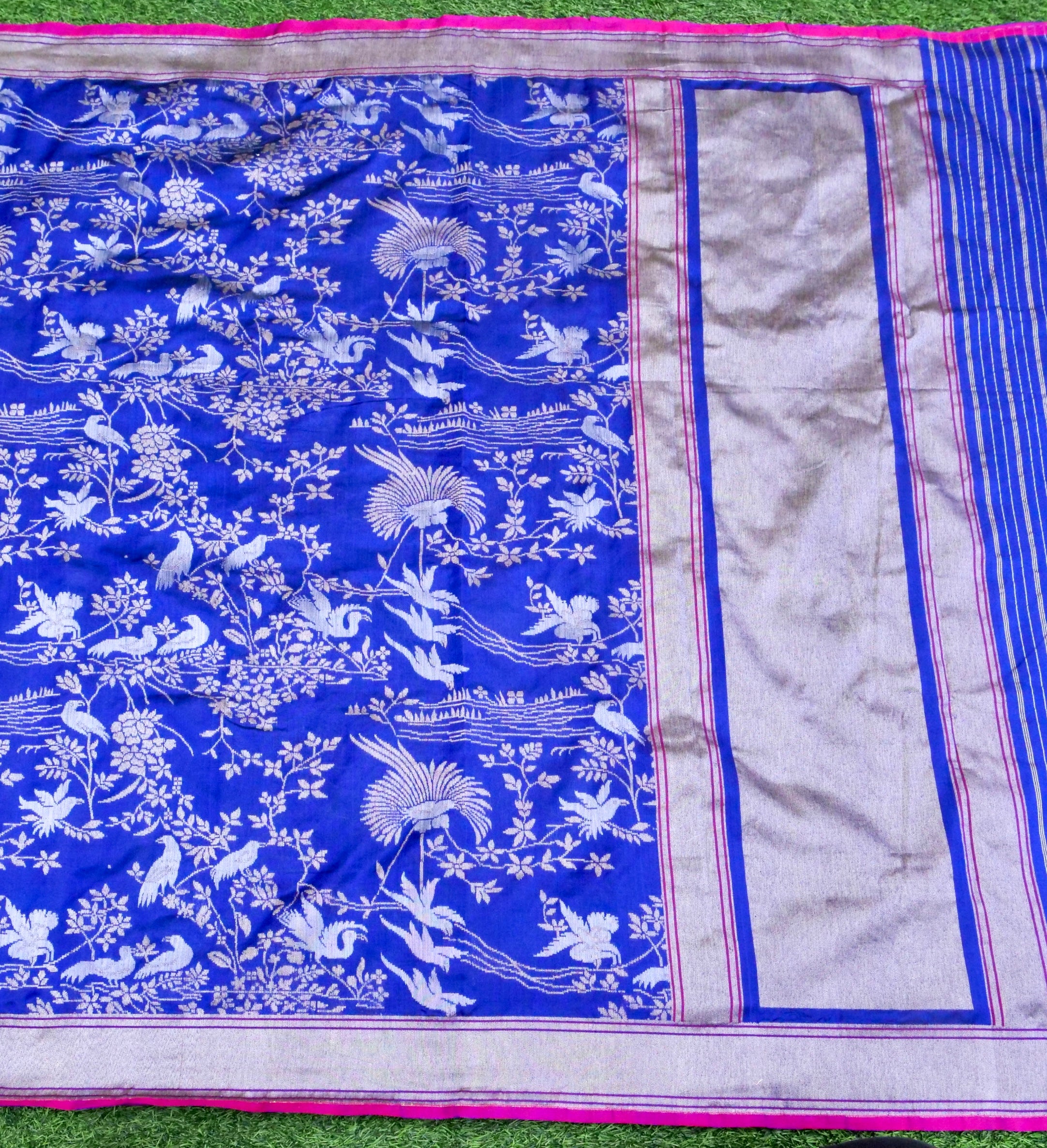 Handloom Pure Katan Silk Shikargah Banarasi Saree