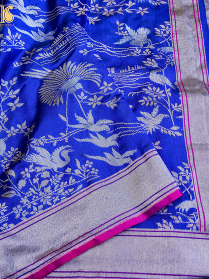 Handloom Pure Katan Silk Shikargah Banarasi Saree