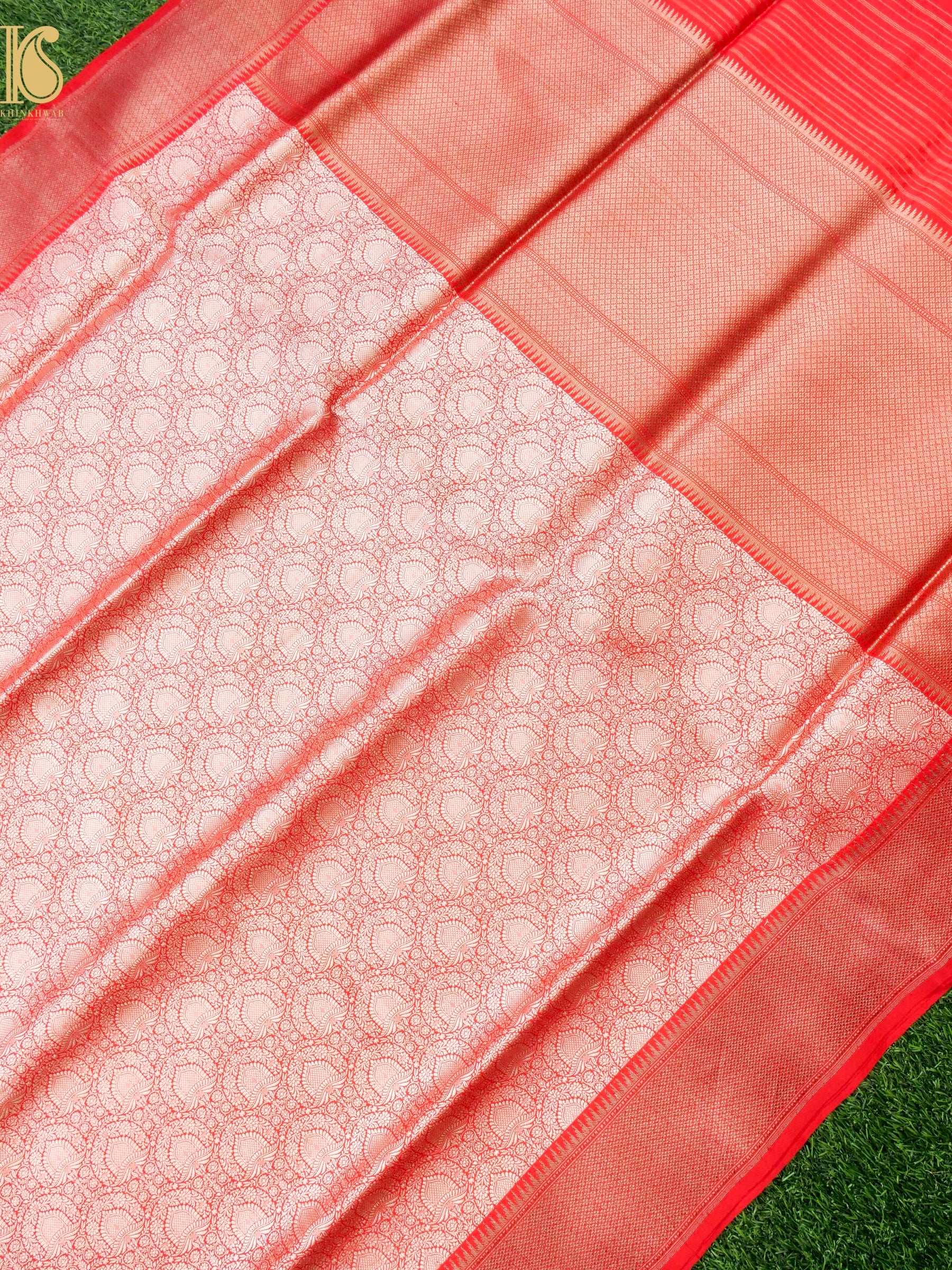 Handloom Banarasi Katan Silk Zari Tanchoi Saree