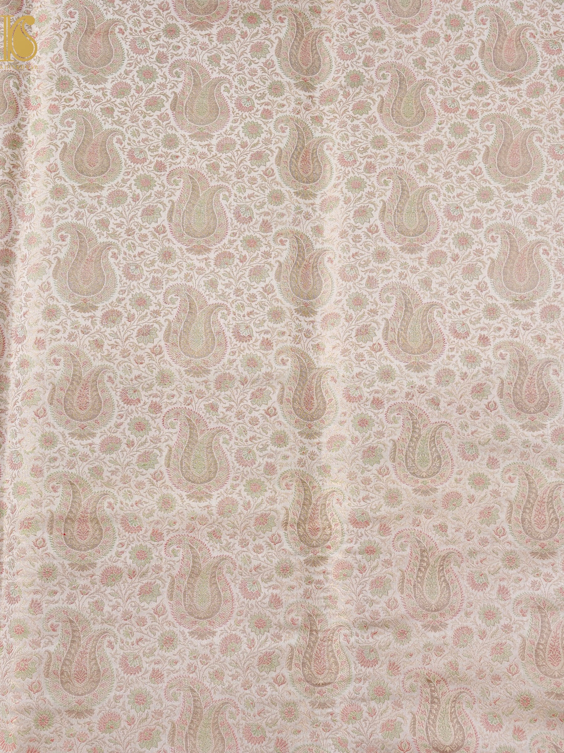 Handloom Banarasi Kalka Ambi Tanchoi Silk Fabric