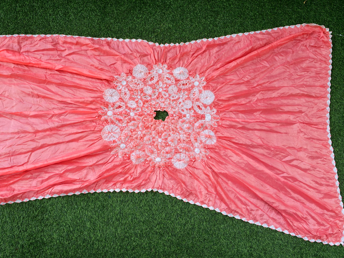 Handwoven Pure Silk Maharani Bandhani Hands Free Saree