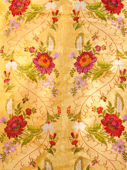 Handwoven Pure Brocade Gyaser Banarasi Fabric