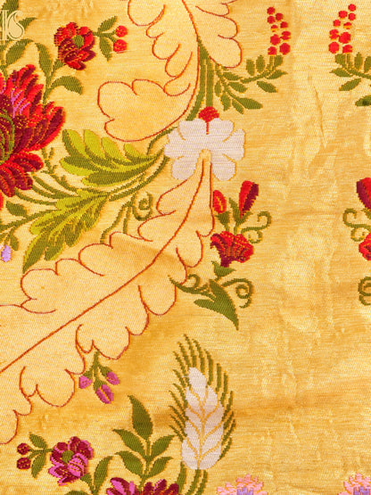 Handwoven Pure Brocade Gyaser Banarasi Fabric