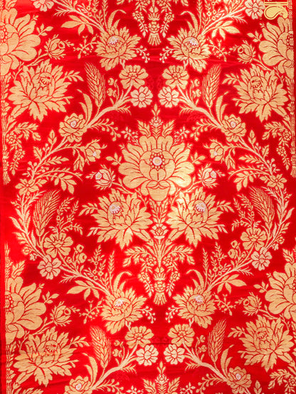 Handwoven Pure Brocade Gyaser Banarasi Fabric