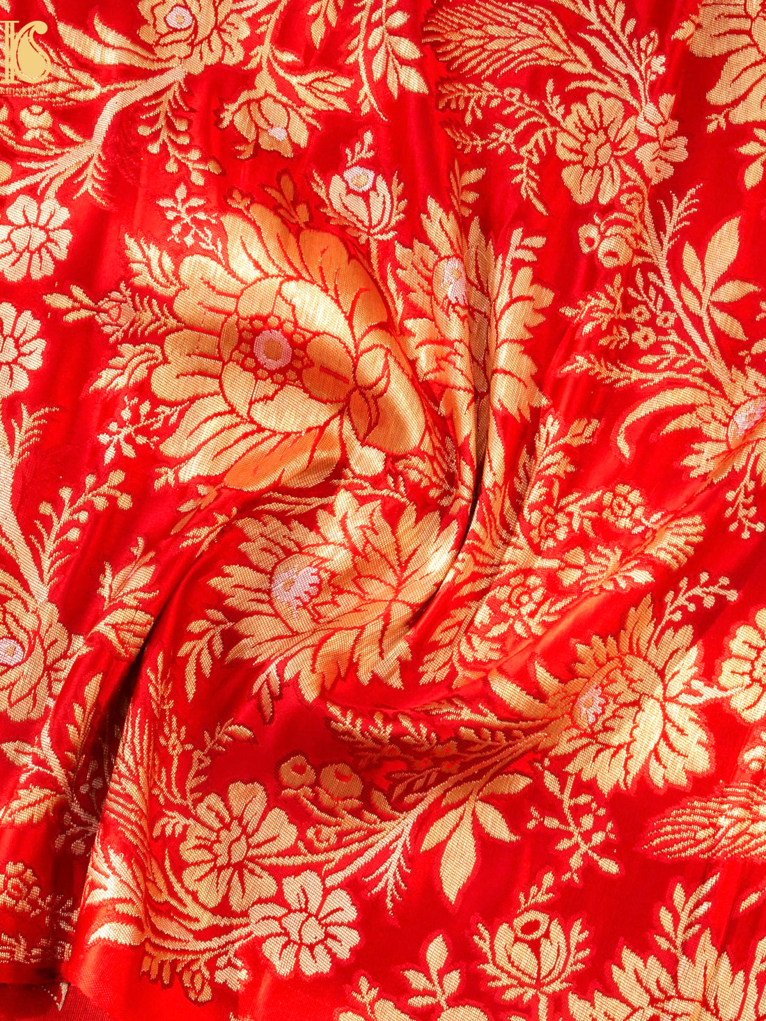 Handwoven Pure Brocade Gyaser Banarasi Fabric