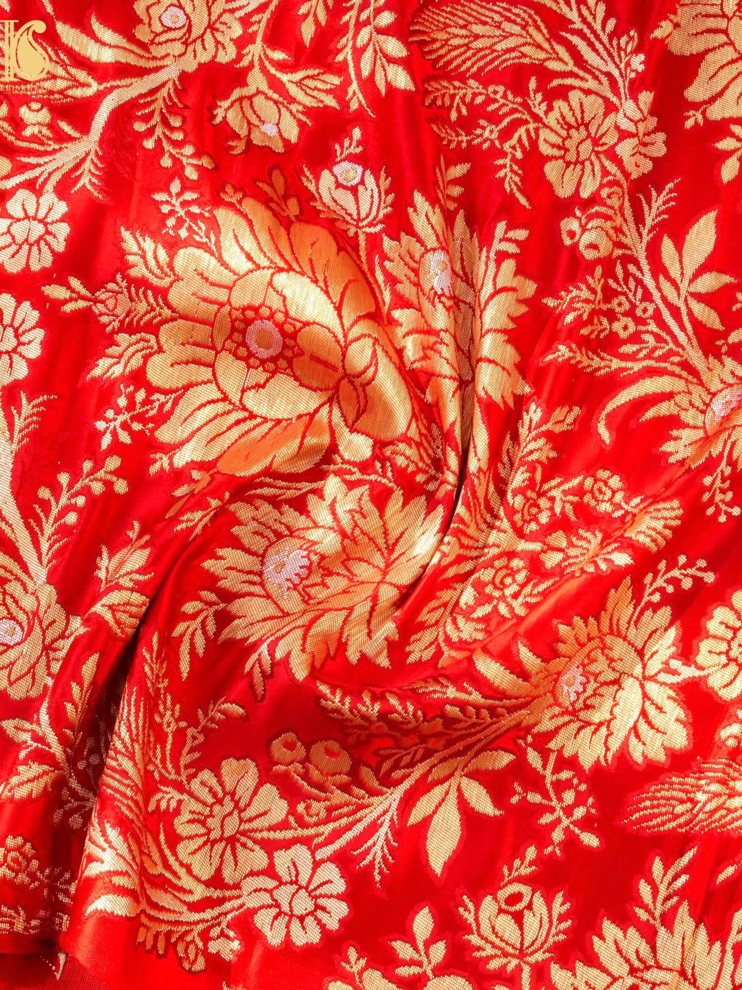 Handwoven Pure Brocade Gyaser Banarasi Fabric