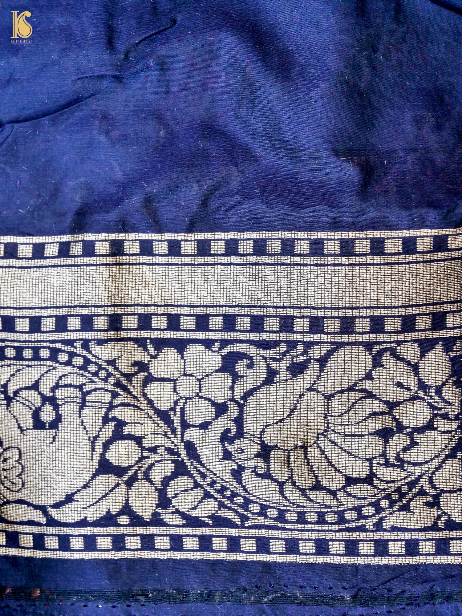 Handloom Katan Silk Blue Banarasi Shikargah Saree