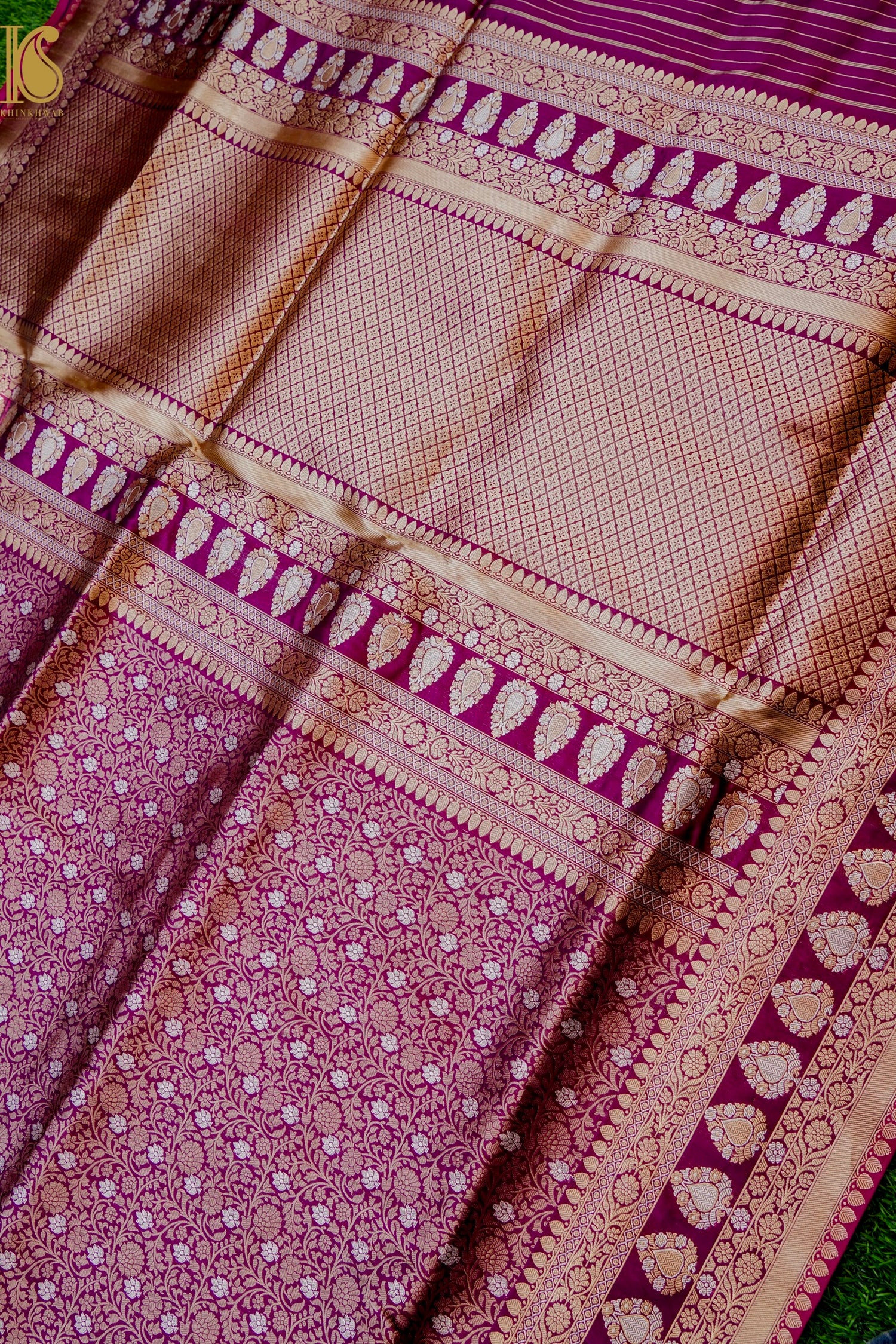 Handloom Banarasi Silk Meena Brocade Saree with Kadwa Border