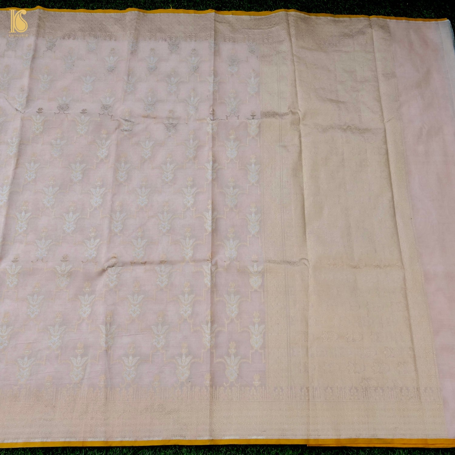 Handloom Kora Banarasi Ektara Saree