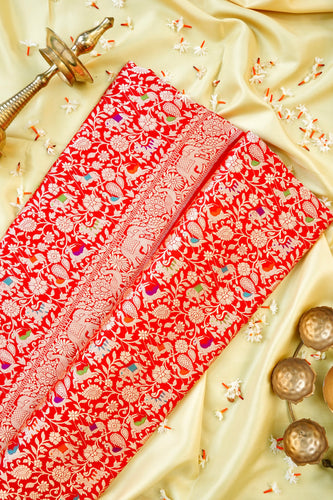 Handloom Banarasi Katan Shikargah Saree