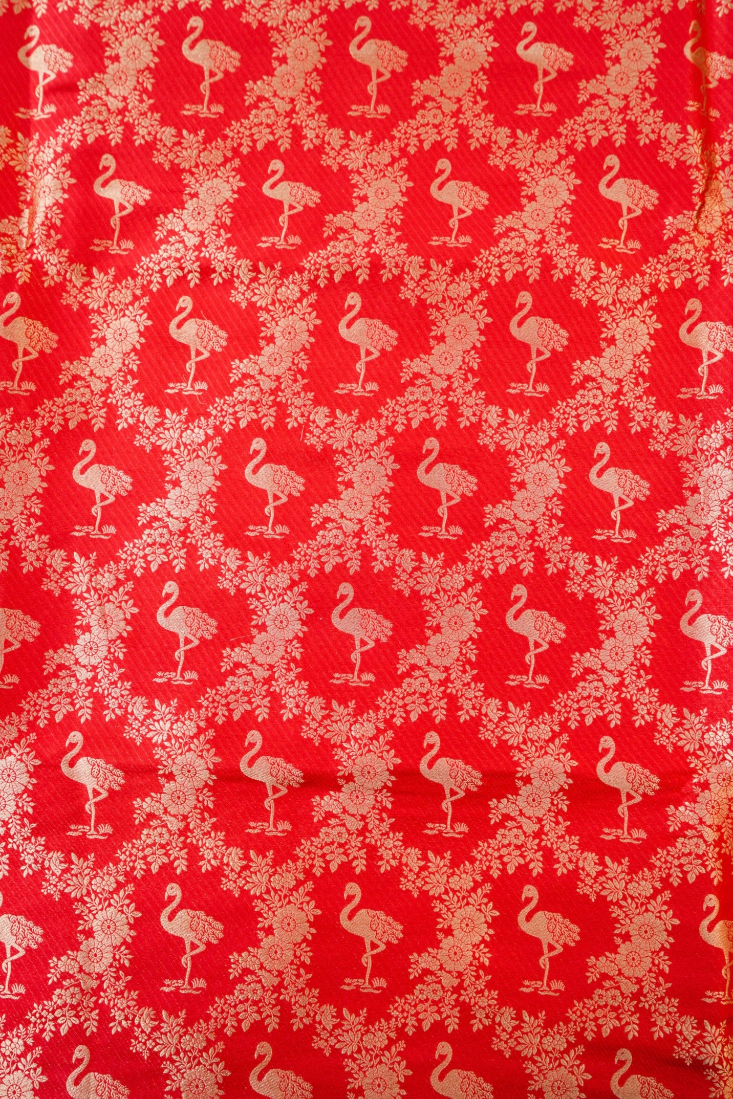 Handloom Pure Brocade Banarasi Crane Fabric